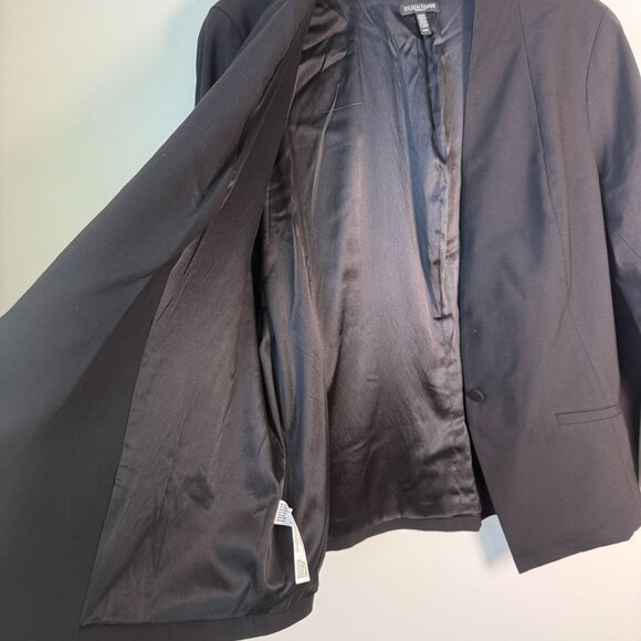 Eileen Fisher Woman Wool Blend Single Button Blazer Silk Lined Black Size 22W Ca - Picture 6 of 9